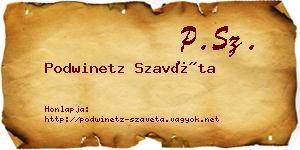 Podwinetz Szavéta névjegykártya